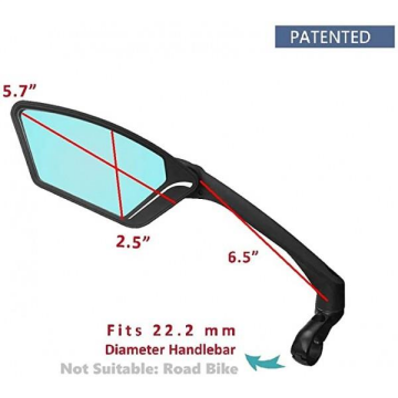 Meachow ME-002SL Sol Bisiklet Aynası Kelepçe Montaj Gümüş Lens