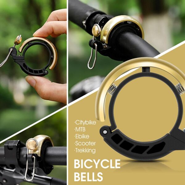 Briviga Gizli Tip 80dB 22-31.8mm Gidon Uyumlu Bisiklet Zili Siyah-Bakır