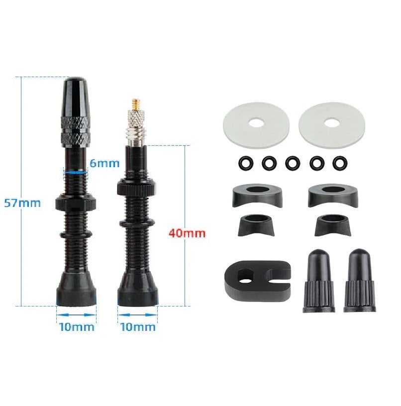 QRD 40mm Alüminyum Tubeless Bisiklet Sibop Seti Siyah