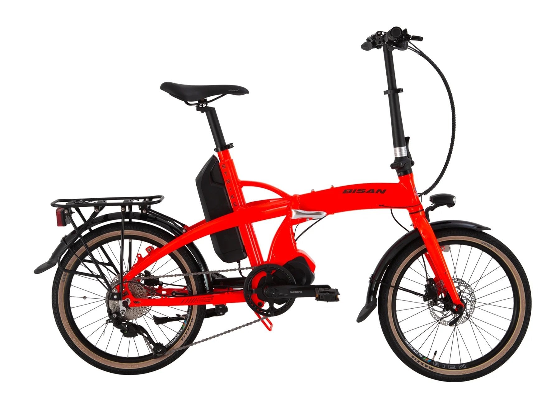 20 Bisan E-Folding Strike 9v Hidrolik D.Fren Elektrikli Katlanır Bisiklet Neon Turuncu