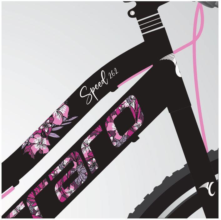 26 Carraro Speed 262 21v V-Fren Kadın Dağ Bisikleti 38cm - M.Siyah-Pembe