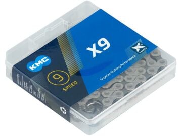 Kmc X9 Zincir 116L 9 Vites Uyumlu Zincir + CL566R Powerlink Gümüş-Gri