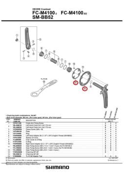 Shimano Deore FC-M4100-2 36T ve 26T 10lu Aynakol Yaprak Dişli Seti Y0LE98010+Y1WD26000