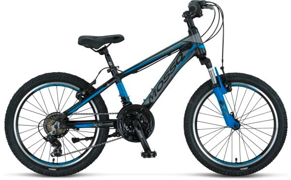 20 Mosso Wildfire 21v V-Fren Çocuk Dağ Bisikleti 28cm - Siyah-Mavi