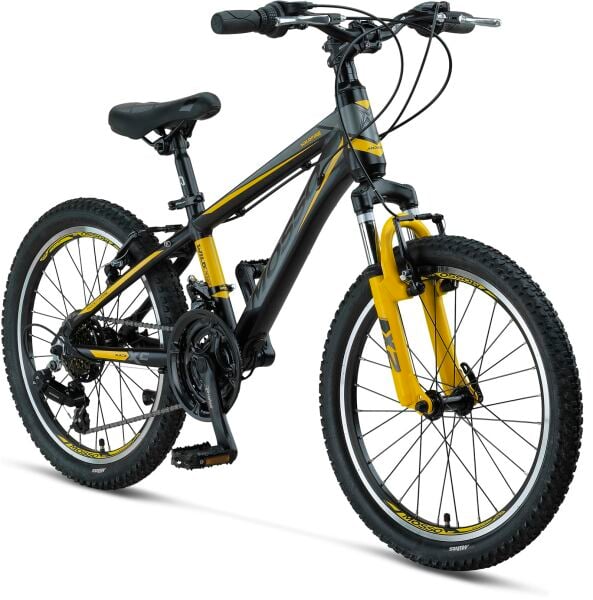 20 Mosso Wildfire 21v V-Fren Çocuk Dağ Bisikleti 28cm - Siyah-Sarı
