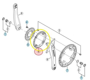 Shimano Deore FC-T521/M610/T611/T6010 36T-AL Aynakol Dişlisi Y1NL98020