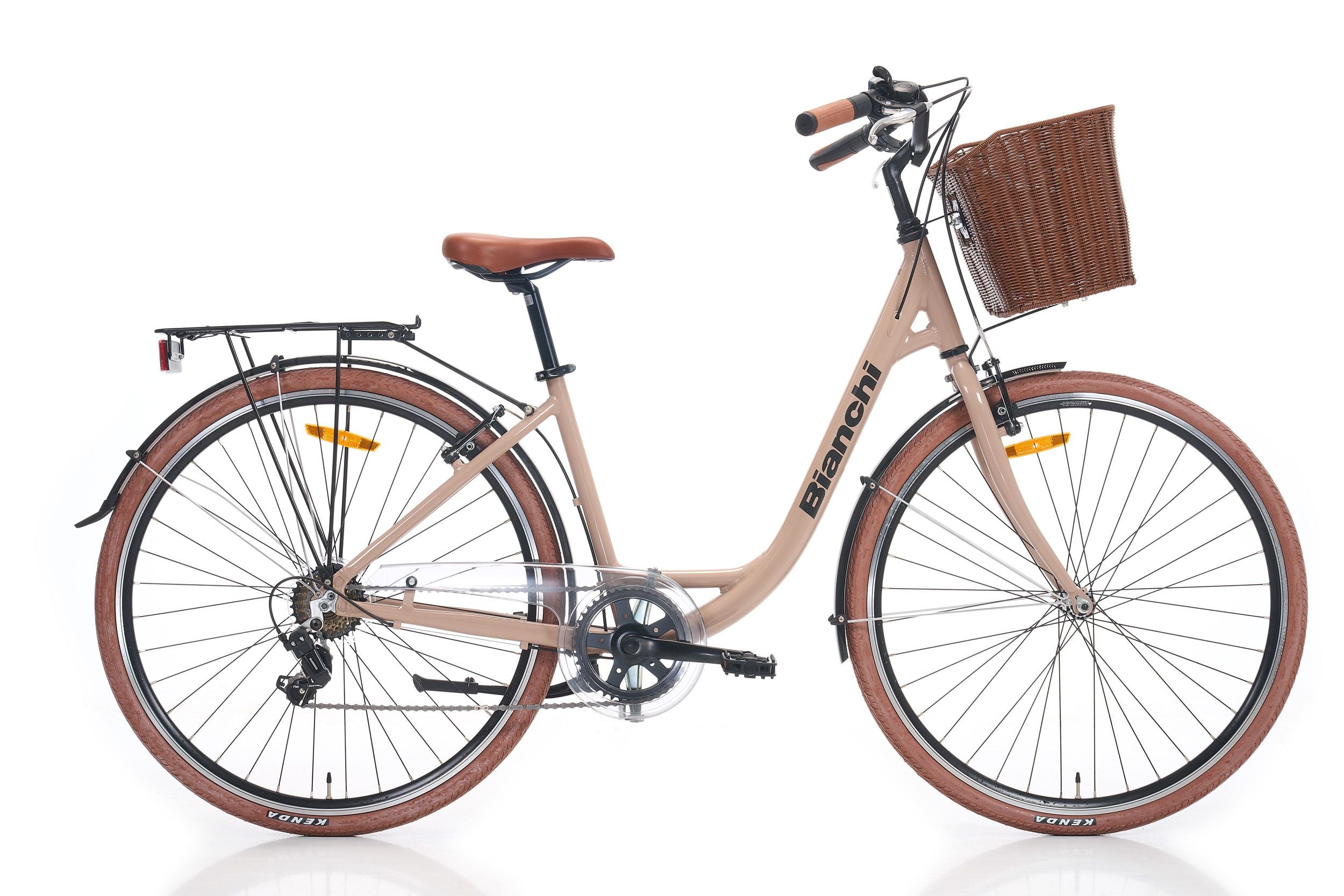 28 Bianchi C281 7v V-Fren Unisex Şehir Bisikleti 38cm - Krem-Siyah