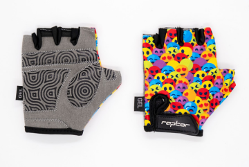 Raptor Neon Face Silikon Jelli Çocuk Bisiklet Eldiveni - M