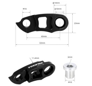 Toopre Pro.TP 106 Alüminyum CNC Kadro Kulağı Uzatma Aparatı Siyah