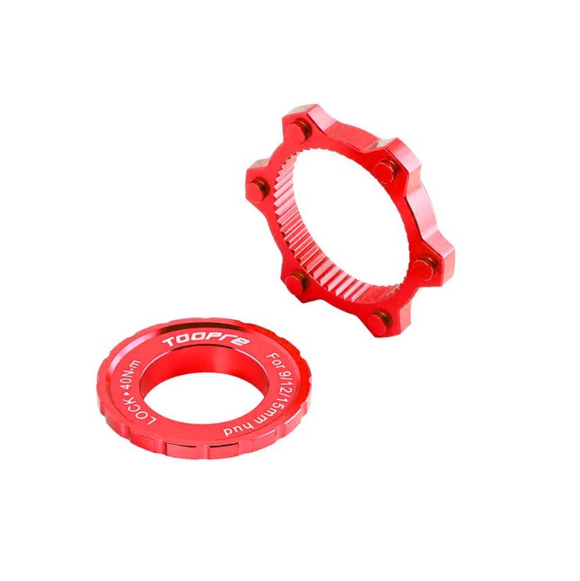 Toopre Center Lock Disk, 6 Vida Rotor Dönüştürücü Adaptör Kırmızı