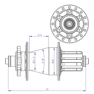 ARC MT-039 32H QR HG Dağ Bisikleti Arka Göbek Siyah