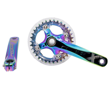 Raptor A23Z-AS322P 34T 170mm Rainbow Şeffaf Muhafazalı Tekli Aynakol + Orta Göbek