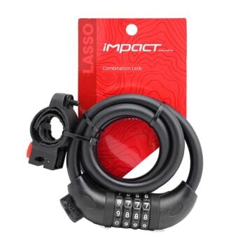 Impact Lasso 12x1000mm Değiştirilebilir Şifreli Kilit + Sabitleme Aparatı Siyah