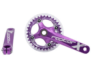 Raptor A23Z-AS322P 34T 170mm Mor Şeffaf Muhafazalı Tekli Aynakol + Orta Göbek