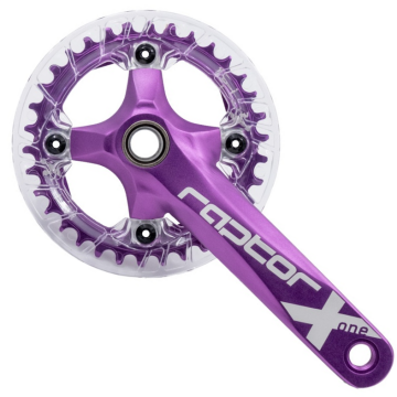 Raptor A23Z-AS322P 34T 170mm Mor Şeffaf Muhafazalı Tekli Aynakol + Orta Göbek