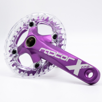Raptor A23Z-AS322P 34T 170mm Mor Şeffaf Muhafazalı Tekli Aynakol + Orta Göbek