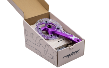 Raptor A23Z-AS322P 34T 170mm Mor Şeffaf Muhafazalı Tekli Aynakol + Orta Göbek