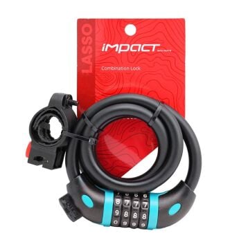 Impact Lasso 12x1000mm Değiştirilebilir Şifreli Kilit + Sabitleme Aparatı Siyah-Mavi