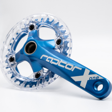 Raptor A23Z-AS322P 34T 170mm Mavi Şeffaf Muhafazalı Tekli Aynakol + Orta Göbek