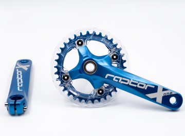 Raptor A23Z-AS322P 34T 170mm Mavi Şeffaf Muhafazalı Tekli Aynakol + Orta Göbek