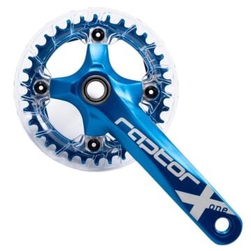 Raptor A23Z-AS322P 34T 170mm Mavi Şeffaf Muhafazalı Tekli Aynakol + Orta Göbek