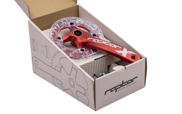 Raptor A23Z-AS322P 34T 170mm Kırmızı Şeffaf Muhafazalı Tekli Aynakol + Orta Göbek