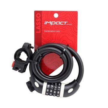 Impact Lasso 12x1000mm Değiştirilebilir Şifreli Kilit + Sabitleme Aparatı Siyah-Gri