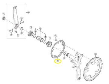 Shimano Ultegra FC-6700 39T Aynakol Yaprağı Uyum 53/52-39T Y1LJ39000