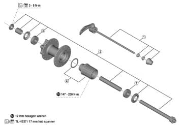 Shimano FH-QB400 36h 8/9/10v HG Kaset Uyumlu 135mm QR 6 Vida Disk Rulmanlı Arka Göbek