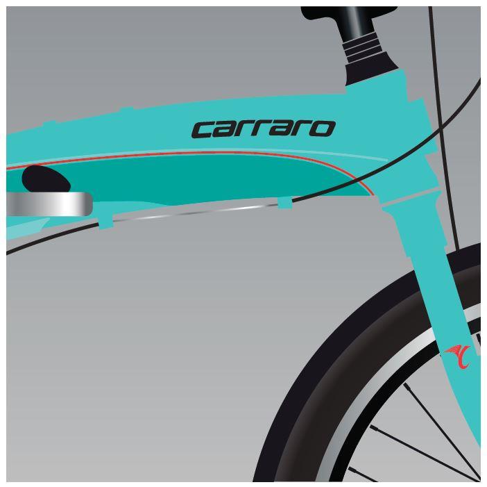 20 Carraro Flexi 107 7v V-Fren Katlanır Bisiklet Turkuaz
