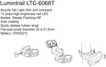 Zozo 6068T 3 Fonksiyon Pilli LED Arka Lamba