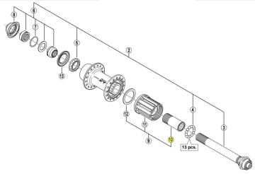 Shimano FH-M770 Arka Göbek Filibir Gövde Vidası Y3CZ18000