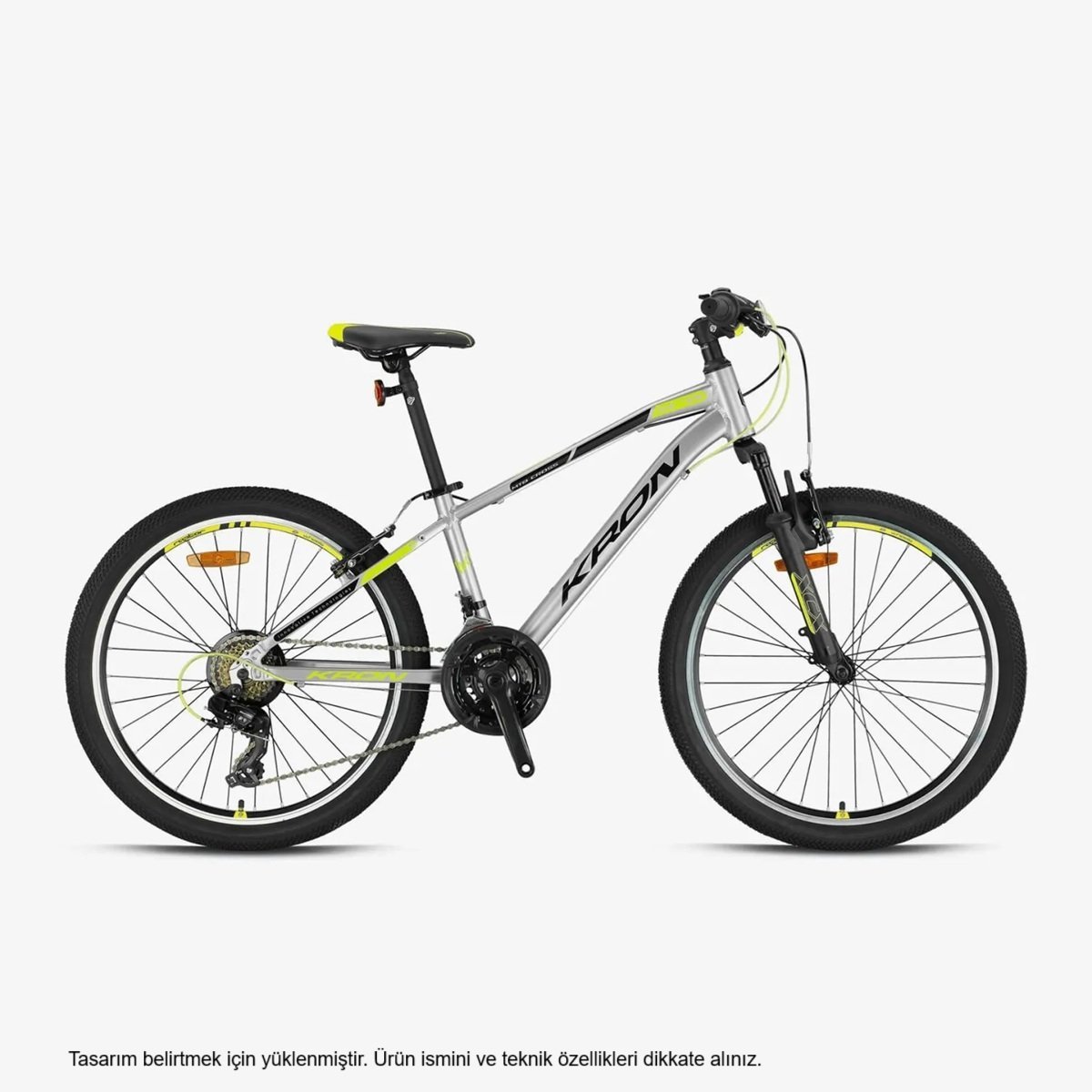 24 Kron XC 75 21v M.Disk Fren Erkek Çocuk Bisikleti 33cm - M.Gri-Siyah-N.Sarı