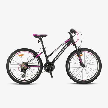 24 Kron XC 75 21v V-Fren Kız Çocuk Bisikleti 33cm - M.Siyah-Gri-Pembe