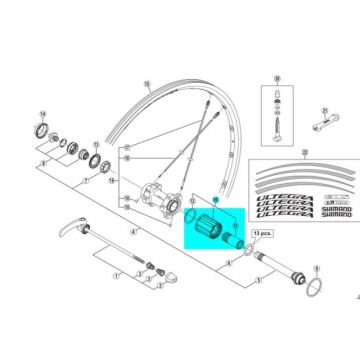 Shimano WH-6800/RS81/RS500/RX830 Arka Göbek Filibir Gövde Y49398060