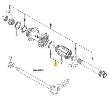 Shimano FH-M828/M825/M820/M788/M785/M678/M648 Arka Göbek Filibir Gövde Y3TH98050