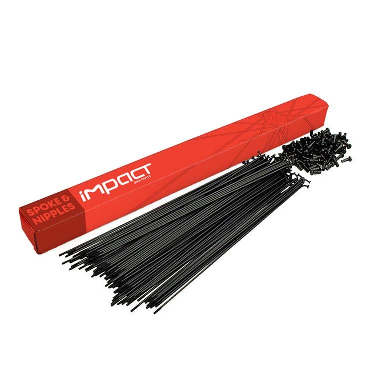 Impact Paslanmaz Çelik 2mm Siyah Jant Teli+Nipel 72li Paket 282mm
