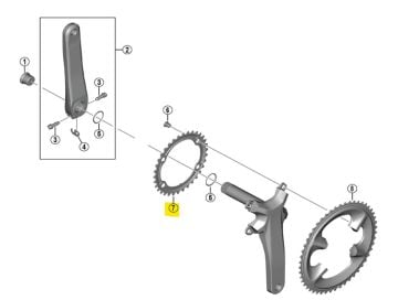 Shimano 105 FC-R7100 36T-NH Aynakol Yaprağı Uyum 52-36T Y0RS9802T