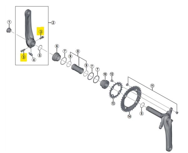 Shimano FC-M617 M6 x 19mm Sol Kol Sabitleme Vidası Y1GS00030