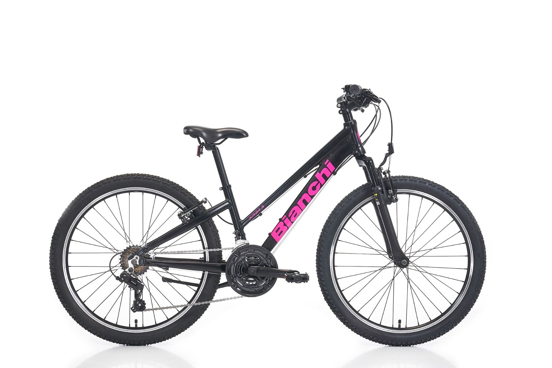 24 Bianchi XR24.3 21v V-Fren Kız Çocuk Bisikleti 31cm - Siyah-Pembe