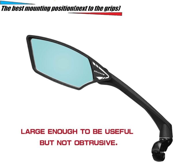 Meachow ME-006BL Sol Bisiklet Aynası Kelepçe Montaj Mavi Lens