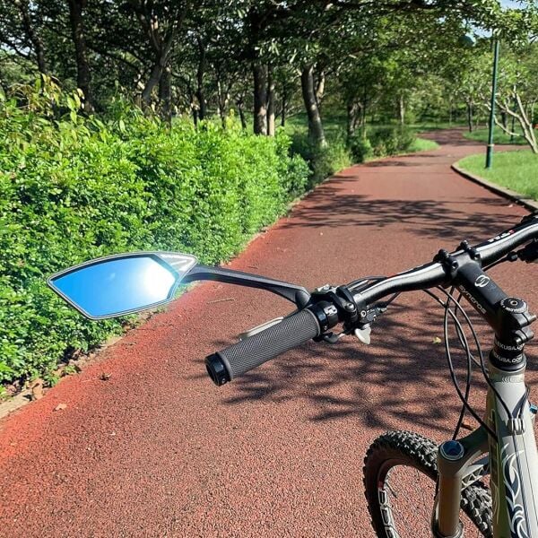 Meachow ME-006BL Sol Bisiklet Aynası Kelepçe Montaj Mavi Lens