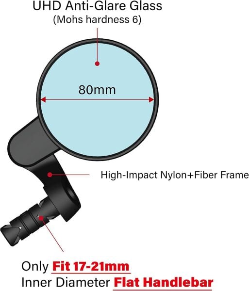 Meachow ME-021B  Sağ+Sol Mavi Lens Gidon için Montaj Ayna Seti