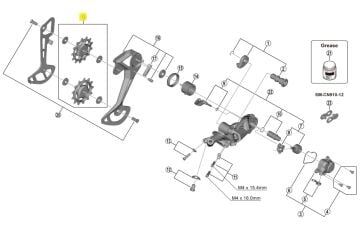Shimano Deore XT RD-M8100/GRX RD-RX822 Arka Aktaracı Makara Seti Y3FW98010