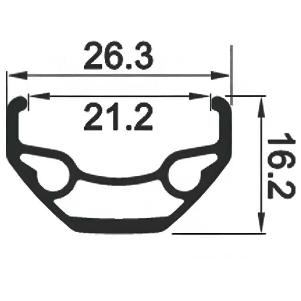 Rodi Black Rock 27.5'' 32H Çift Kat Alüminyum, Disk Uyum, FV, Yüzüklü Jant Çemberi Siyah