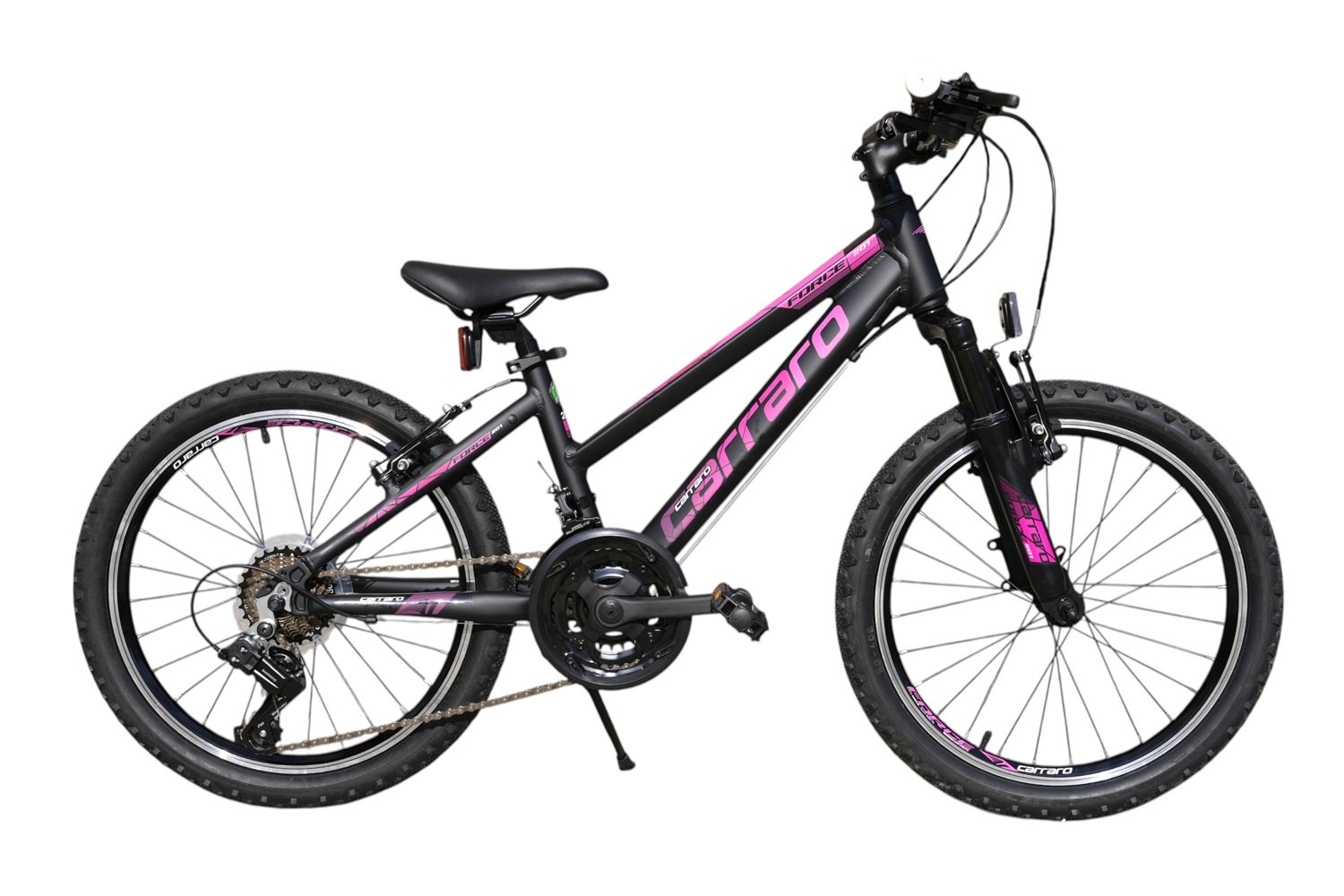 20 Carraro Force 201 21v V-Fren Kız Çocuk Bisikleti 25cm - M.Siyah-Fuşya