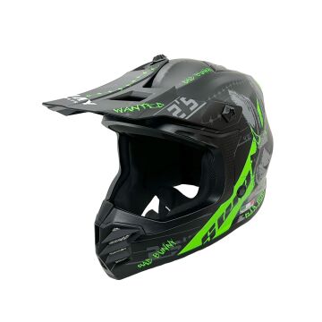 Sway FS-618 Bunny Full Face Kask Siyah-Yeşil YL Beden (51-52cm)