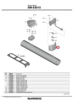 Shimano BM-E8010 Pil İçin Alt Montaj Plakası Kutusu Y72U00012