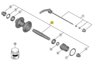 Shimano FH-MT401 Arka Mil Seti + Rulmanlar Y3HX98010