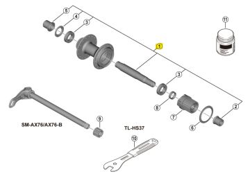 Shimano FH-MT410-B Arka Mil Seti + Rulmanlar Y3HV98010
